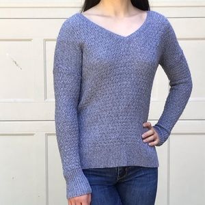 Gray v-neck knit sweater from American Eagle